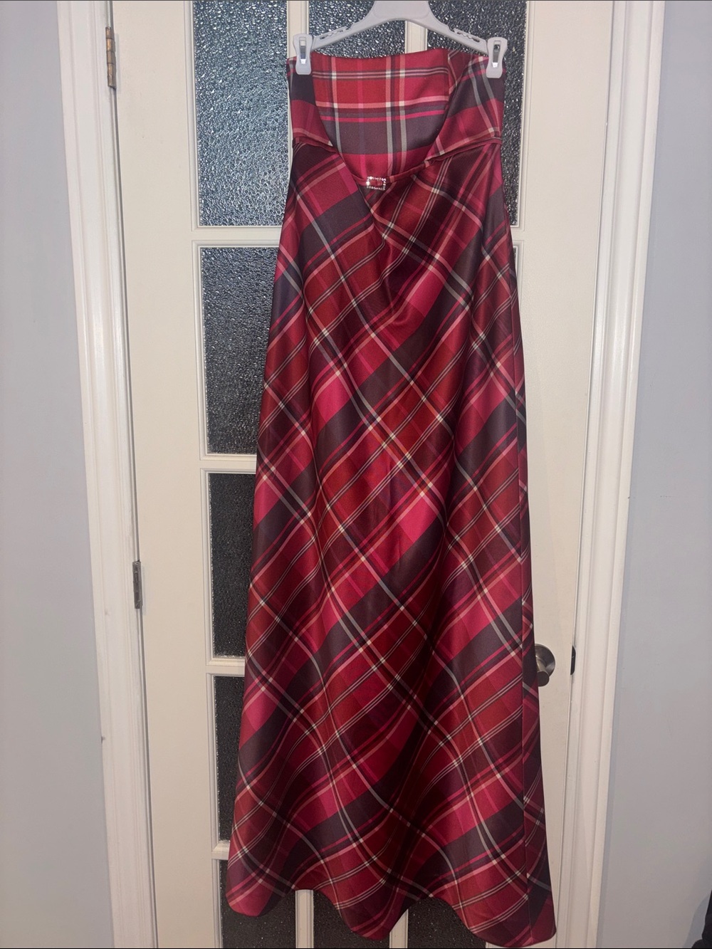 Women's Red Plaid A-Line Dress